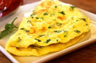 Omelet sarapan wap untuk gastritis semasa pembengkakan