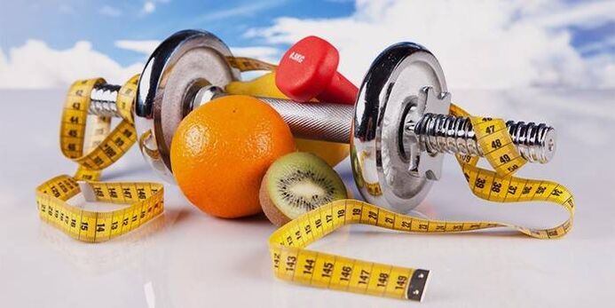 buah-buahan dan peralatan penurunan berat badan
